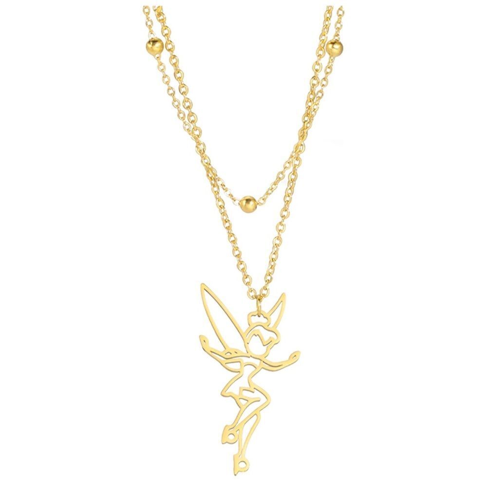 14k Hypoallergenic Disney Tinkerbell Layer Necklace NWOT